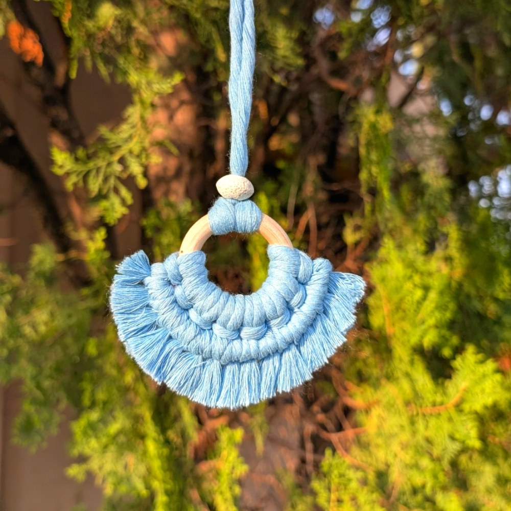 Macrame Car Charm Diffuser With Lava Bead